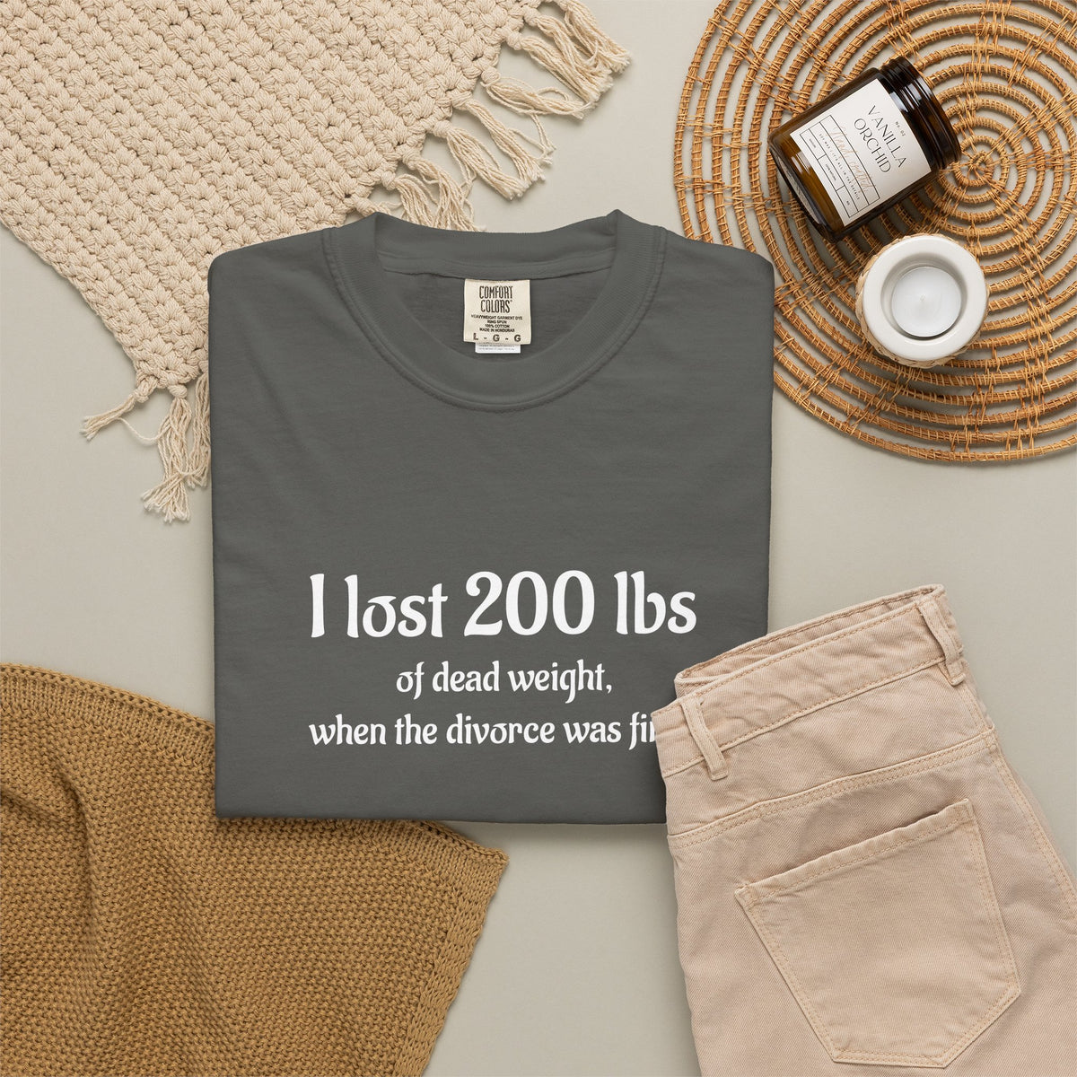 I Lost 200 Lbs Funny Divorce Humor T-Shirt