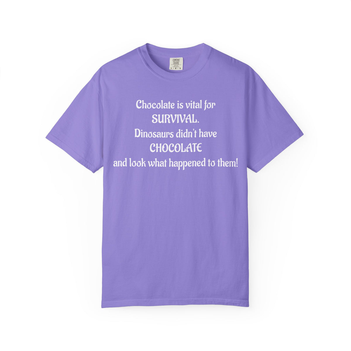 Chocolate Is Survival Dinosaur Humor T-Shirt