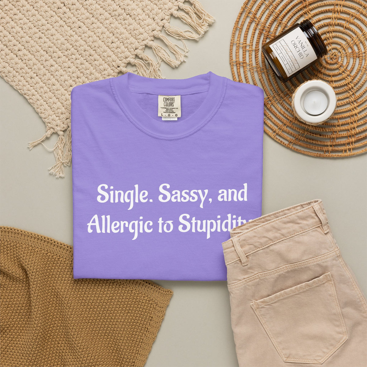 Single. Sassy. and Allergic to Stupidity. Graphic T-Shirt