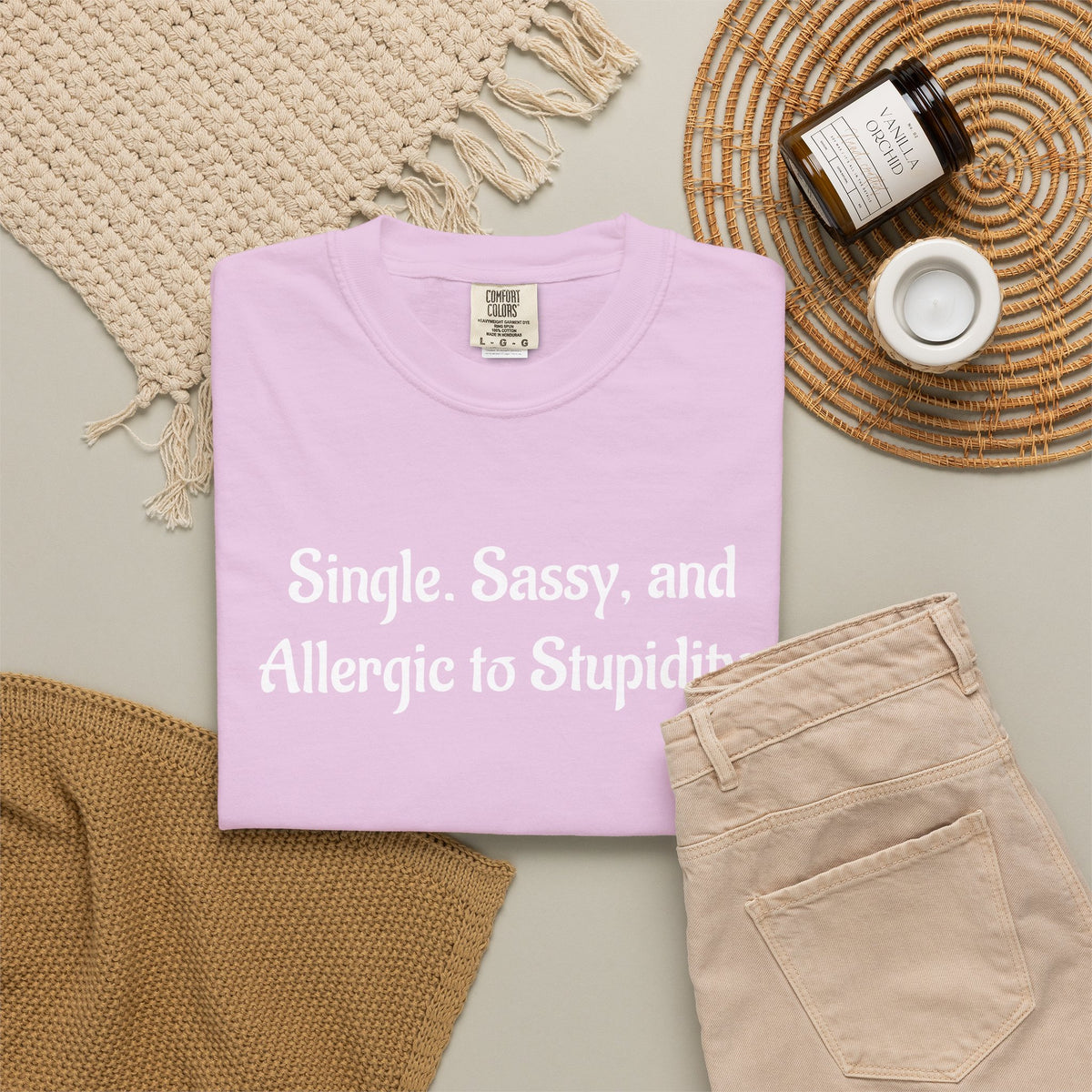 Single. Sassy. and Allergic to Stupidity. Graphic T-Shirt