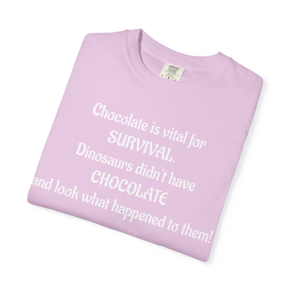 Chocolate Is Survival Dinosaur Humor T-Shirt
